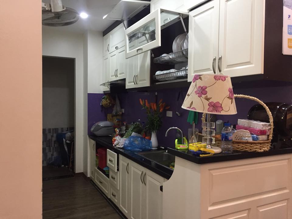 Cho thuê căn hộ Golden An Khánh 18T1 có tủ bếp, sàn gỗ, thạch cao, NL, rèm, tủ giầy, kệ để đồ 799091