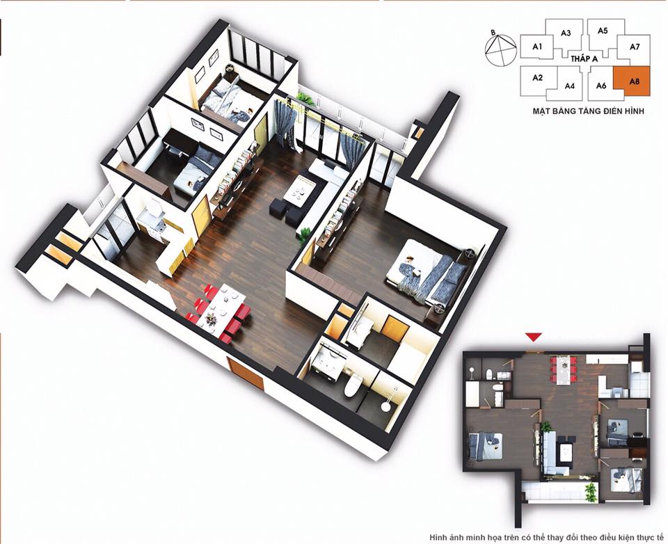 Cho thuê căn hộ chung cư Sun Square - 117m2, thiết kế 3 phòng ngủ, đủ đồ, 15 tr/th. 0963212876 801224