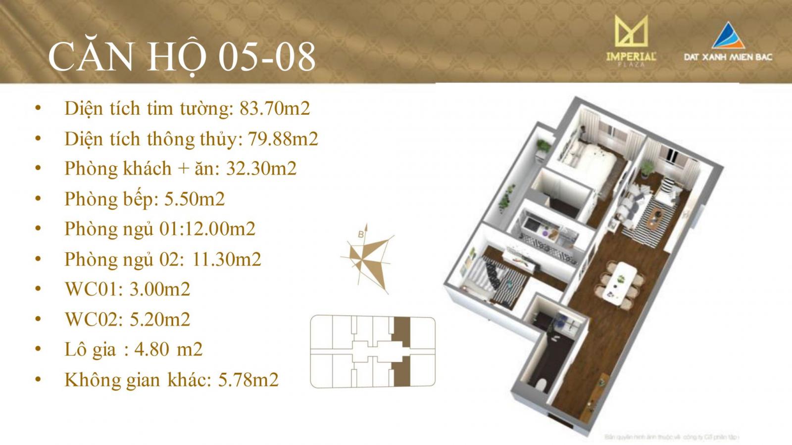 Gấp! Cho thuê căn hộ 2 phòng ngủ 80m2 Imperial Giải Phóng, LH: 0948.434.333 940884