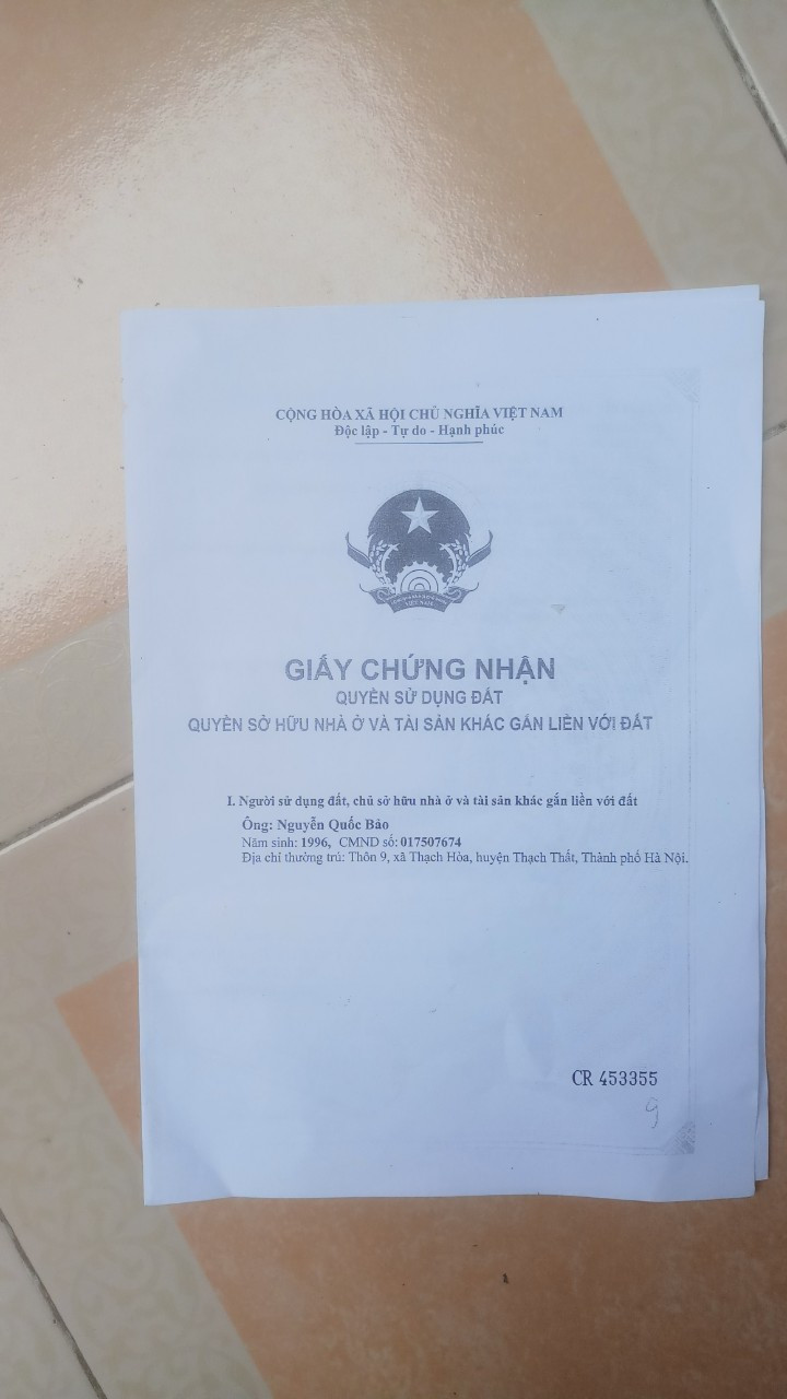 Chính chủ cần vốn tiền mặt nên cần bán thửa đất tái định cư Đại Học Quốc Gia Hà Nội. 951079