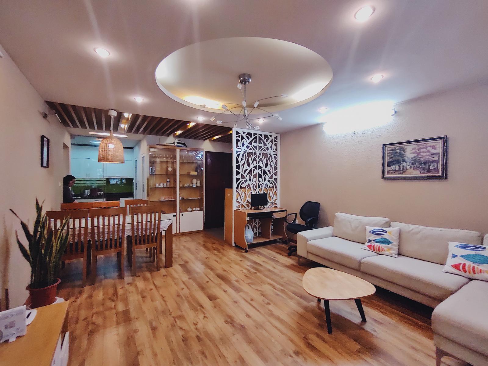 Cho thuê căn hộ tập thể bộ quốc phòng toà C3 đường Tôn Thất Thiệp 80m 2pn full đồ giá 10,5tr
 989748